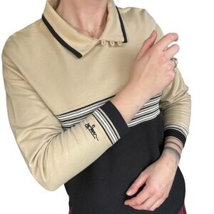 vintage 90s St. John Sport collard longsleeve top with embroidery small cotton